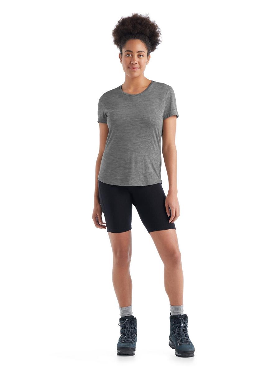 Metro Heather Women's Icebreaker Merino Sphere II Short Sleeve T Shirts | USA 1569UZGT